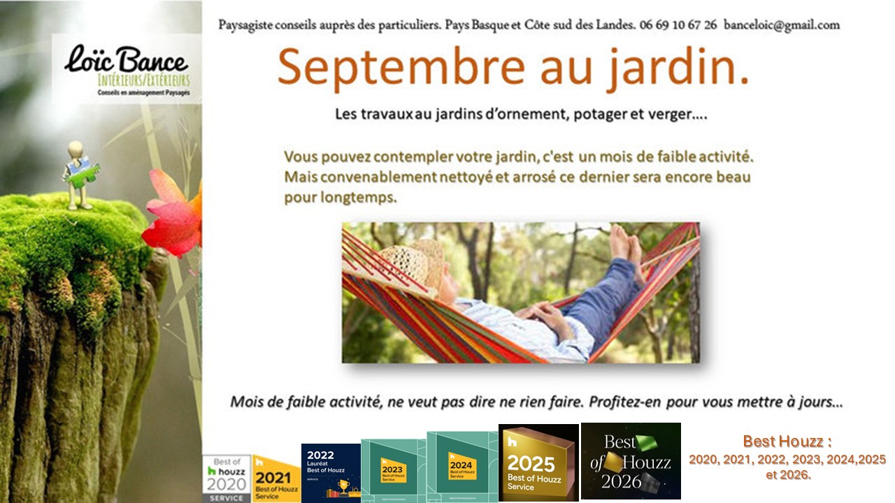 Biarritz paysages Septembre au jardin.
