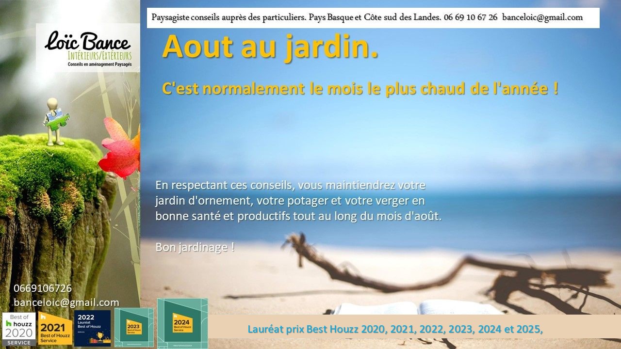 Biarritz Paysagiste Les travaux d�aout au jardin d�ornement, potager et fruitiers.
